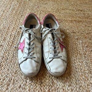 Pink star golden goose size 9